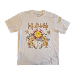 New Def Leppard Logo Mens Medium 80s Glam Rock Armageddon Rocket Sugar White Tee