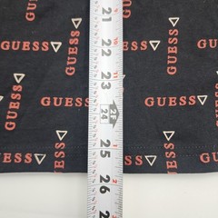 Guess Shirt Small Adult Black Red Spell Out Logo All Over Print Casual Mens M