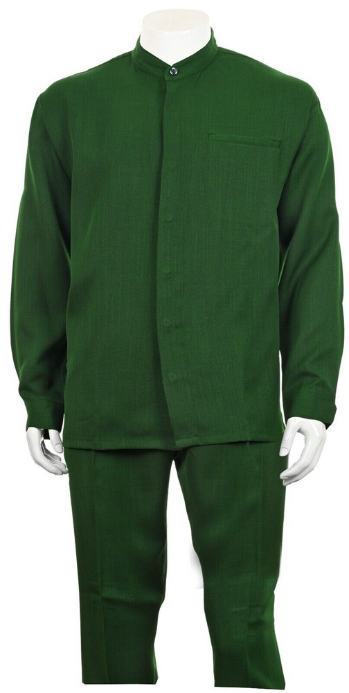 Men’s 100% Polyester Two Pieces Walking suit Band collar BY Fortino Landi 2826