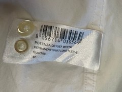 Camicissima Potenza Men’s Button Front Shirt White Long Sleeve Size 40