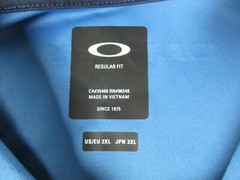 Oakley Polo Shirt Mens 2XL XXL W48in Light Blue Golf Logo Outdoor Adult Active