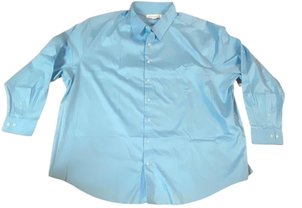 Amazon Essentials Big Men’s Long Sleeve Stretch Oxford Shirt Blue (Size 4XL) NWT