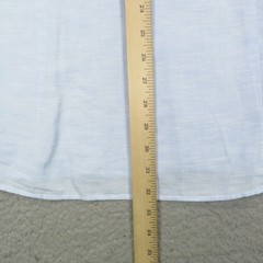 Lipson Shirtmakers Shirt Mens 16.5 Light Blue Classic Cotton Linen Button Up