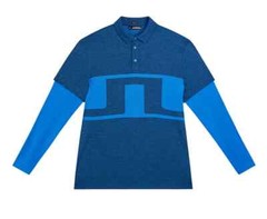 J Lindeberg Men’s Leon Regular Fit Ls Polo GMJT06472 O346 Blue Medium NWT