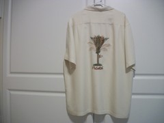 EMBROIDERED PALMTINI -CARIBBEAN – MENS 65 % RAYON, 35% POLY SHIRT – XL