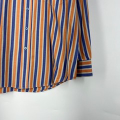 Bugatchi Uomo Mens Striped Hidden Button Down Shirt Long Sleeve Size XL