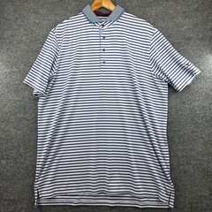 Greyson Mens XL Striped Performance Polo Shirt Blue Purple White Short Sleeve
