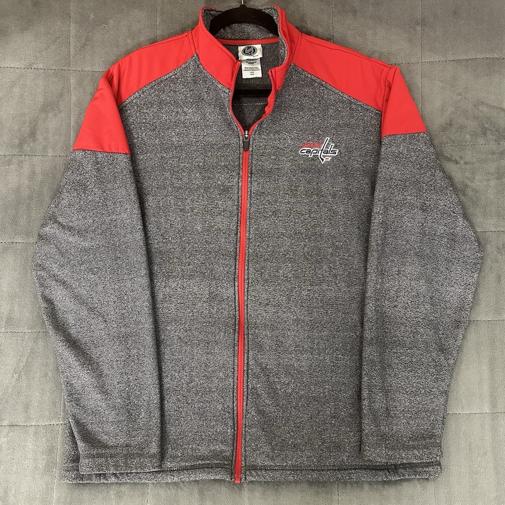 Washington Capitals Gray Jacket Full Zip Pockets Men’s Size Large NHL Hockey