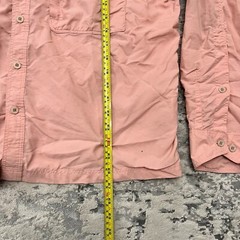 Mens Large Simms Button Down Vented Fishing Shirt Pink Cargo Chest Pocket