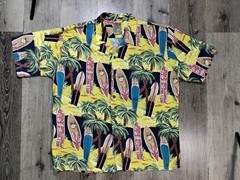 VTG Pineapple Connection Mens Large Hawaiian Shirt Rayon Surfboard Aloha Camp