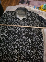 Public Record graphic print button-down shirt featuring a Keith Haring-inspired