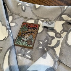Pineapple Connection Men’s Button Down Hawaiian Shirt Size Medium Gray Black Red
