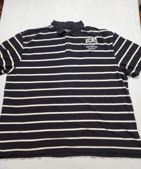 Ecko Unltd Polo Shirt Mens 6XB Black White Striped Big & Tall Rhino Logo Pique
