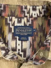PENDLETON Men’s Button-Up Long-Sleeve Corduroy Shirt Medium Khaki