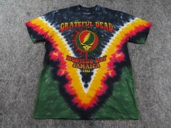 Grateful Dead Shirt Mens Medium Tie Dye Liquid Blue Montego Bay Jamaica 1982 Y2K