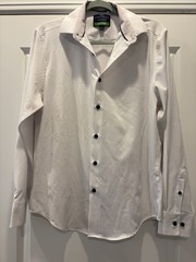 ConStruct L32909 Men’s White Slim Performance Stretch Cooling Dress Shirt Size M