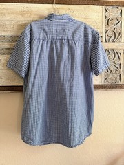 Red Camel Men’s Gingham Button Down Shirt Short Sleeve Size XL