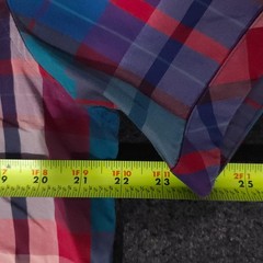 Fred Perry Button Down Shirt Large Multicolor Madras Plaid Short Sleeve Mod 60s