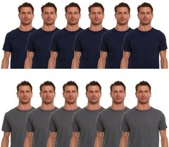 BILLIONHATS 12 Pack Men’s Solid Colors Cotton T-Shirts Short Sleeve Lightweight