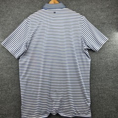 Greyson Mens XL Striped Performance Polo Shirt Blue Purple White Short Sleeve