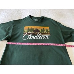 Pendleton | SZ Large | Green Woolen Mills Buffalo Graphic Tee Shirt Western EUC