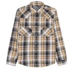 Patagonia Organic Cotton Mens Shirt Black, Gray & Yellow Plaid 100% Cotton sz XS