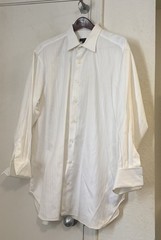 Robert Talbott White Herringbone Dress Shirt XL 17.5 X 34