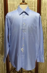 NWT Ike Behar Neiman Marcus 17 35 solid blue 100% cotton dress shirt y2j9