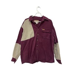 Woolrich Hunting Shirt Mens Size XL Maroon Red Button Up Outdoor Padded Shoulder