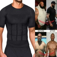 Men’s Slimming Body Shaper Posture Corrector Vest Abdomen Compression Shirt Tops