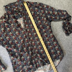 Volare Geometric Hexagon Button Down Large Blue Maroon Silk Cotton Blend