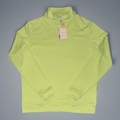 Peter Millar Crown Sport Perth Melange Performance Lime 1/4 Zip Pullover Small