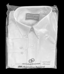 Men’s White Shirt Tailored Button Down Collar Long Sleeve Pocket Size 17 32/33