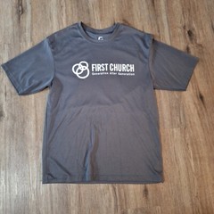 First Church Generation After Generation Shirt Adult Medium Casual Mens Grey B4