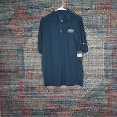 Nike mens solid navy COREtec drifit golf polo M 266998 NWT