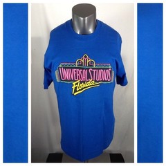 Vintage 90’s Universal Studios Florida T Shirt Mens (Large) Single Stitch Blue