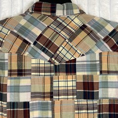 Siegfried Vintage Multicolor Plaid Patchwork Button Down Mens Shirt M