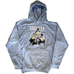 Nirvana – Trapper Hat Photo – Pullover Light Blue Hooded Sweatshirt