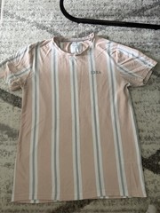 Denim & Flower Pink and Gray Stripe Tee