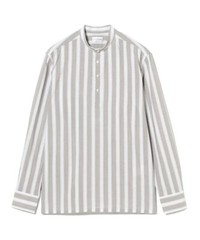 (ASK availability First) GUY ROVER Cotton linen striped band collar shirts new