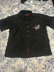 Bamboo Cay Mens Large Always 5 O’clock Parrot Embroidered Modal Shirt Hawaiian