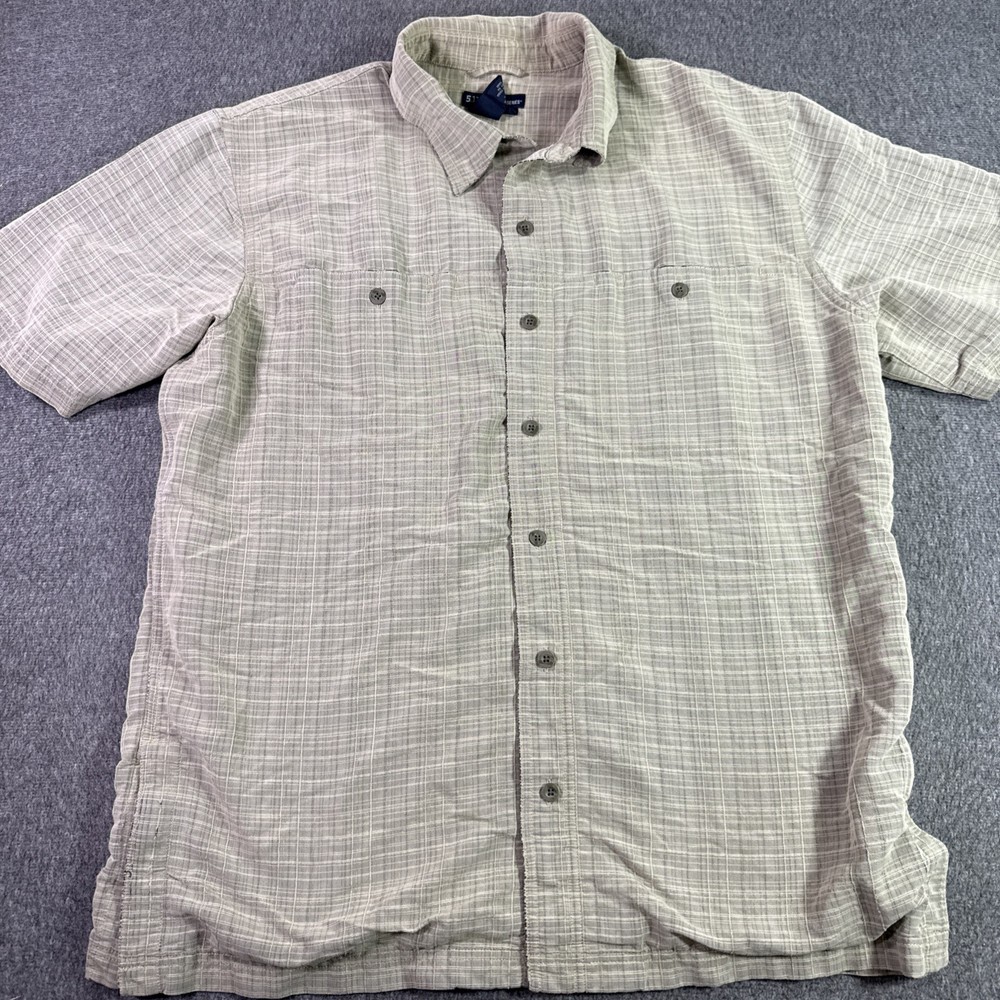 5.11 Tactical Quick Draw Concealed Carry Shirt Men Large Beige Plaid Snap Button