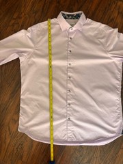 Stenströms Fitted Body Solid Purple Twofold Cotton Dress Shirt Long Sleeve 17 43
