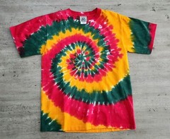 Vintage 90s 00s Liquid Blue Tye Dye Blank T-shirt Sz S Lithuania Rasta