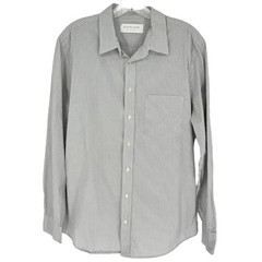 Everlane Mens Micro Plaid Button Down Dress Shirt Size M White/Black/Grey Office