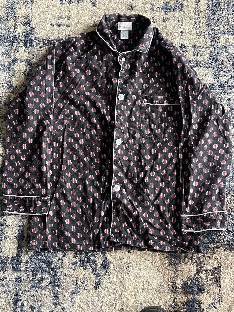 Bill Blass Designer Button Up Long Sleeve Shirt 100% Cotton Adult Men M Medium