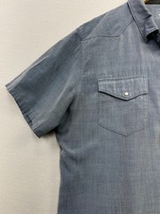Kuhl Mens Snap Button Front Western Shirt Short-Sleeve Summer Size L Slate Blue