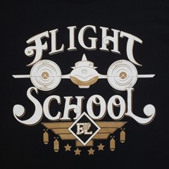 Fully Laced Flight School Size Medium USA Made Mens Black Airplane T-Shirt