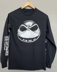 Disney Tim Burton’s The Nightmare Before Christmas black t-shirt men Sz S L/S