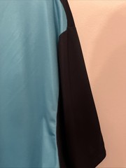 Men’s Size XL Polo Shirt Black, Aqua & Blue Geometric Gradient Short Sleeve